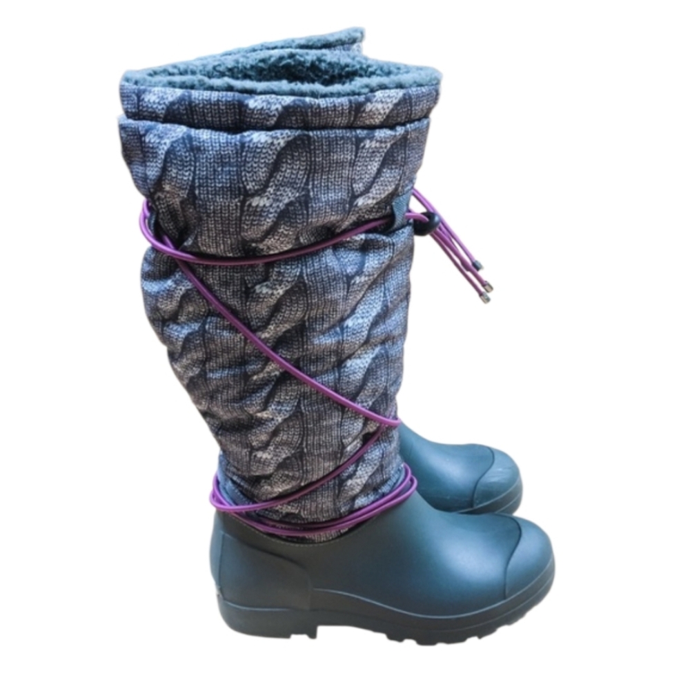 😁Dirty Laundry Gray And Purple Piece-O-Cake Sherpa Lined Boots Womens Size 8